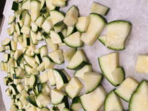 Salt is pulling the water out of zucchini 